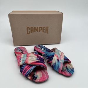 Pre-Loved with Box! CAMPER Women’s Watercolour Print Slides Size 7